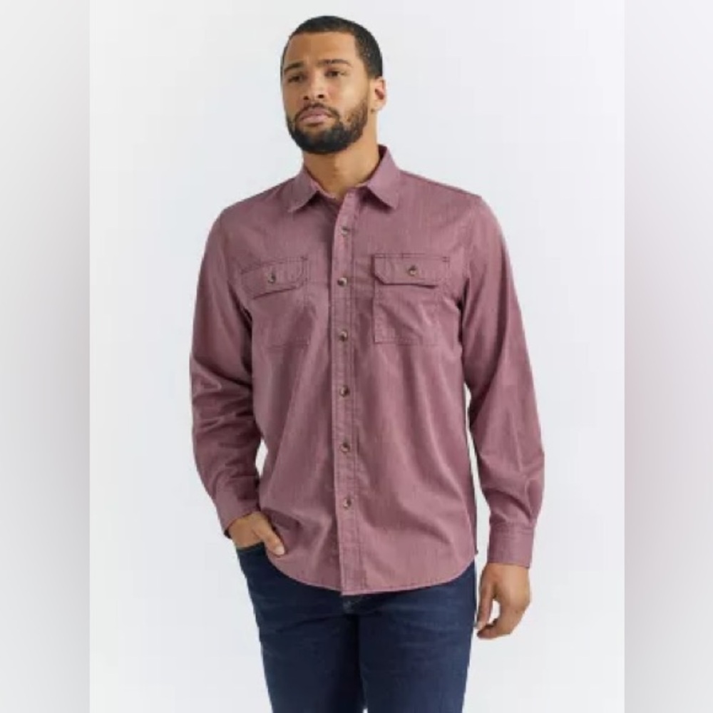 Wrangler Buttoned Down LS Twill Shirt Men’s‎ Size XL Red